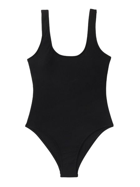 solid one piece swimsuit 83rf#, White;black