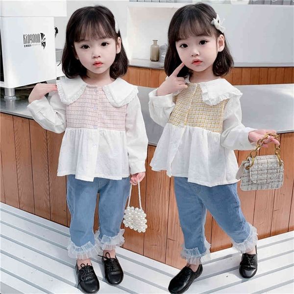 toddler girl clothes plaid blouse jeans girls clothing patchwork clothes for girls casual style children's clothes girl 210412, White
toddler girl clothes plaid blouse jeans girls clothing patchwork clothes for girls casual style children's clothes girl 210412, White