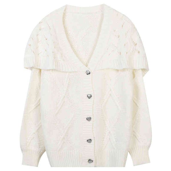 women's sweaters autumn winter women's sweater v-neck long sleeve solid color ruffle loose temperament knitted cardigan coat thick, White;black
women's sweaters autumn winter women's sweater v-neck long sleeve solid color ruffle loose temperament knitted cardigan coat thick, White;black