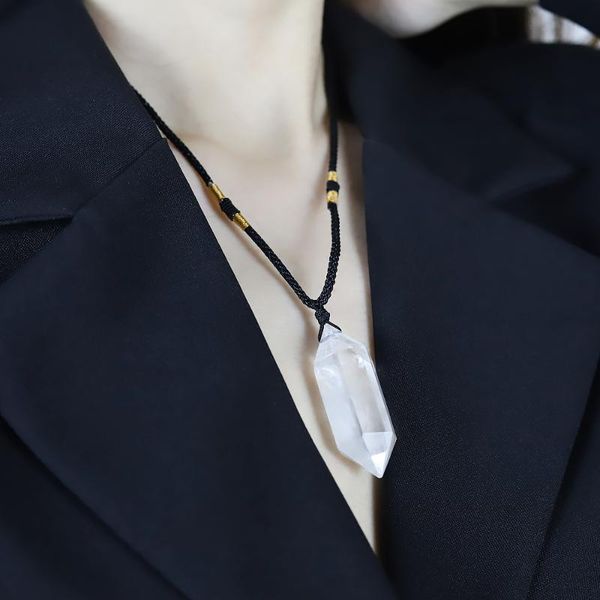 pendant necklaces 2022 natural clear quartz crystal pendulum necklace chakra healing collares men largos mujer, Silver
pendant necklaces 2022 natural clear quartz crystal pendulum necklace chakra healing collares men largos mujer, Silver