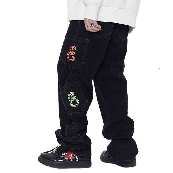 men's jeans cyber y2k pants letter embroidery personality all-match black jeans men and women loose wide-leg pant hip-hop mopping trous, Blue
men's jeans cyber y2k pants letter embroidery personality all-match black jeans men and women loose wide-leg pant hip-hop mopping trous, Blue