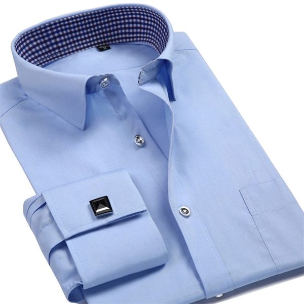 french mens dress shirt with cufflink yellow slim fit plus size luxury wedding business stylish business shirts lj200925, White;black
french mens dress shirt with cufflink yellow slim fit plus size luxury wedding business stylish business shirts lj200925, White;black