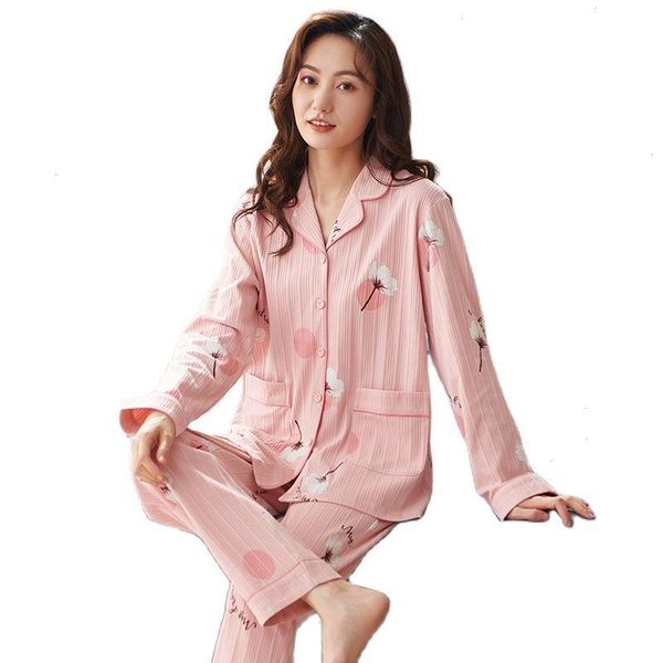autumn knitted cotton women pajamas set floral sleepwear long sleeve turn-down collar -3xl female nightwear, Black;red
autumn knitted cotton women pajamas set floral sleepwear long sleeve turn-down collar -3xl female nightwear, Black;red