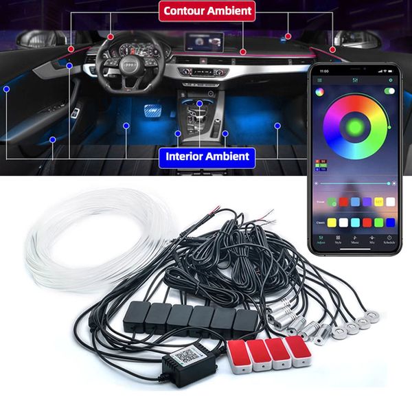 10 14 in 1 rgb led atmosphere car interior ambient light 8m fiber optic strip light by app control music dashboard neon lamp 12v
10 14 in 1 rgb led atmosphere car interior ambient light 8m fiber optic strip light by app control music dashboard neon lamp 12v
