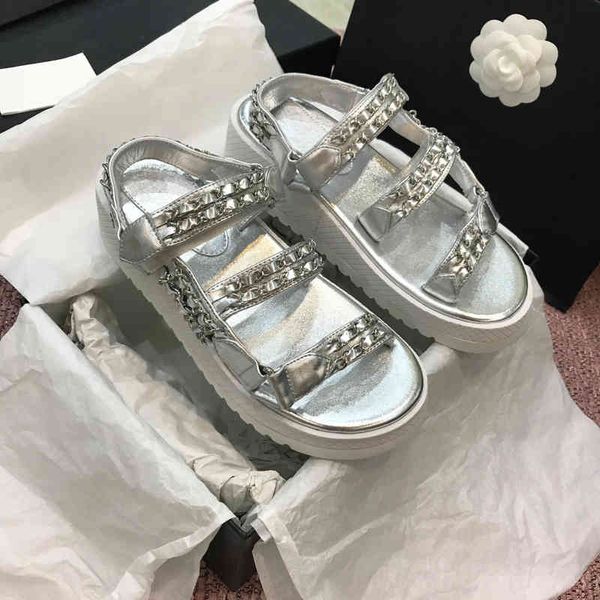 sandals woman genuine leather shoes metal chain beach sandals open-toe holiday platform hook loop apartments designer, Black
sandals woman genuine leather shoes metal chain beach sandals open-toe holiday platform hook loop apartments designer, Black