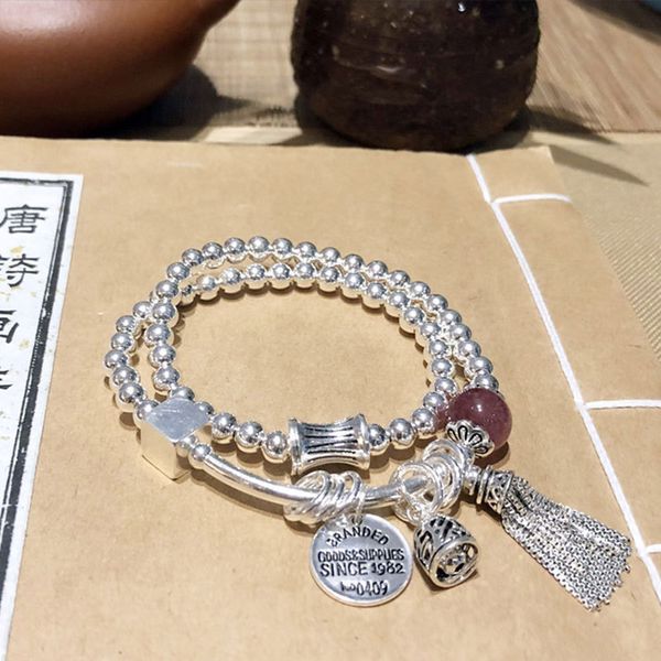 925 sterling silver tassel bracelet strawberry crystal hand jewelry female personality national style, Golden;silver
925 sterling silver tassel bracelet strawberry crystal hand jewelry female personality national style, Golden;silver
