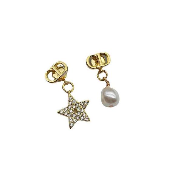 irregular pendant stars full of brilliant diamondss pearl women's earrings, Black 
irregular pendant stars full of brilliant diamondss pearl women's earrings, Black