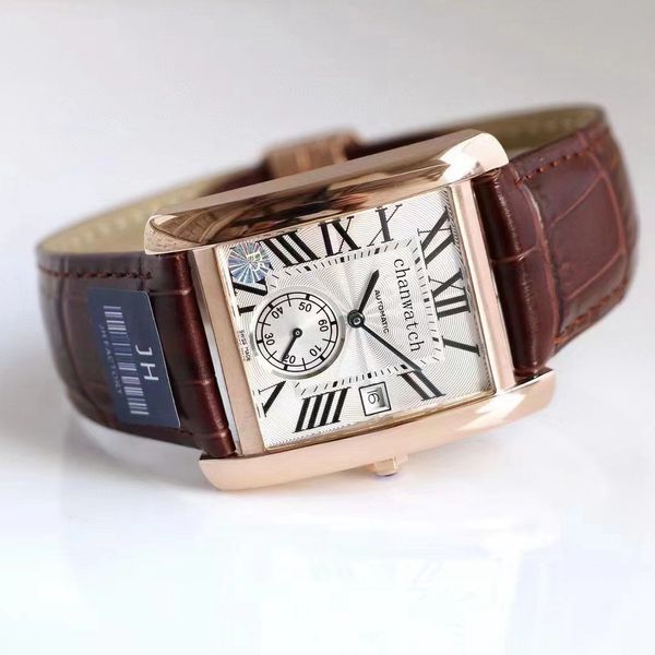 mens business automatic mechanical watch stainless steel case genuine leather strap watch montre de luxe, Slivery;brown
mens business automatic mechanical watch stainless steel case genuine leather strap watch montre de luxe, Slivery;brown