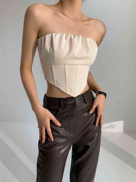 women's tanks camis europe and the united states retro ins spice girl cool sa wrap chest vest fishbone slim girdle women wearing jacket, White
women's tanks camis europe and the united states retro ins spice girl cool sa wrap chest vest fishbone slim girdle women wearing jacket, White