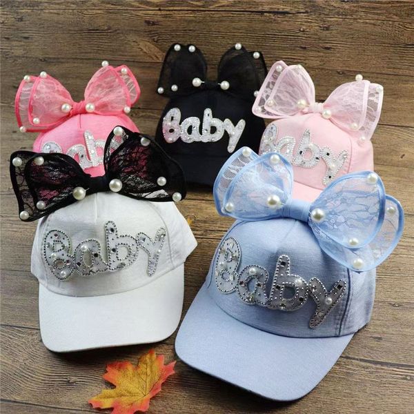 2021 new korean style childrens hat baby bow pearl baseball cap girls spring and summer sun hat peaked cap, Blue;gray
2021 new korean style childrens hat baby bow pearl baseball cap girls spring and summer sun hat peaked cap, Blue;gray