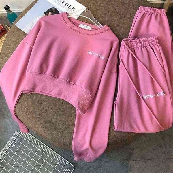 autumn suit with cotton embroidery sports round neck casual student suit korean version loose fashion net red two-piece set 210331, Gray
autumn suit with cotton embroidery sports round neck casual student suit korean version loose fashion net red two-piece set 210331, Gray