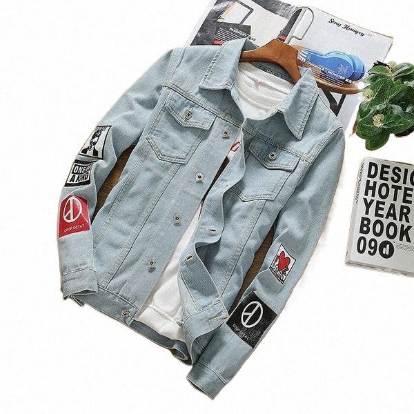 men's jackets light blue fashion print large size casual denim jacket black cotton slim youth asian s-5xl i4zd#, Black;brown
men's jackets light blue fashion print large size casual denim jacket black cotton slim youth asian s-5xl i4zd#, Black;brown