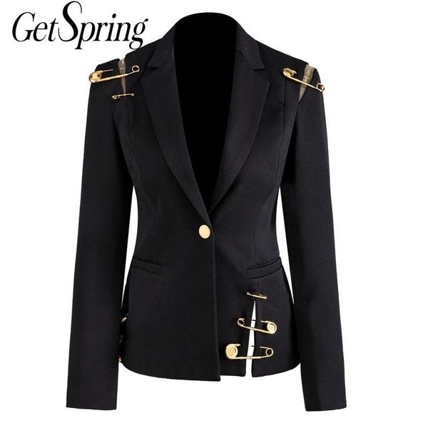 getspring women blazer jacket coat single button long sleeve women suit jacket pin stitching irregular ladies blazer autumn y200107, White;black
getspring women blazer jacket coat single button long sleeve women suit jacket pin stitching irregular ladies blazer autumn y200107, White;black