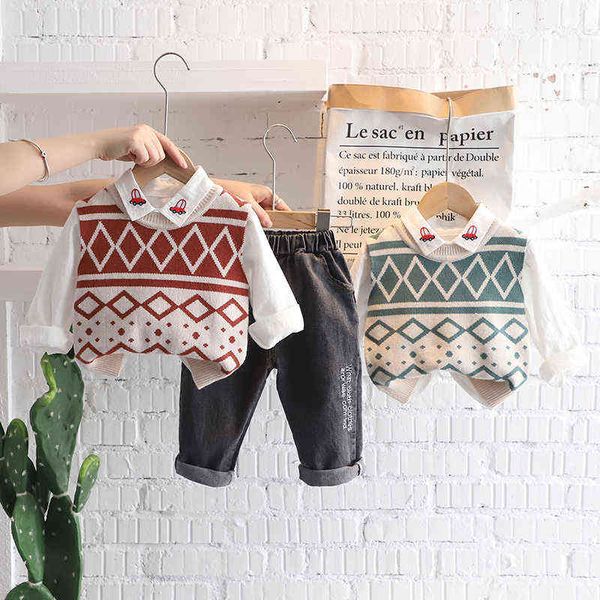 2021 new children cotton clothing suits baby boys girls cartoon sweater vest shirt jeans pants 3pcs/set spring autumn kids sport aa220316, White
2021 new children cotton clothing suits baby boys girls cartoon sweater vest shirt jeans pants 3pcs/set spring autumn kids sport aa220316, White