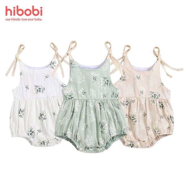 hibobi summer baby girl clothing floral print cotton sleeveless romper born girls jumpsuit infant clothes outfits 220426, Blue 
hibobi summer baby girl clothing floral print cotton sleeveless romper born girls jumpsuit infant clothes outfits 220426, Blue