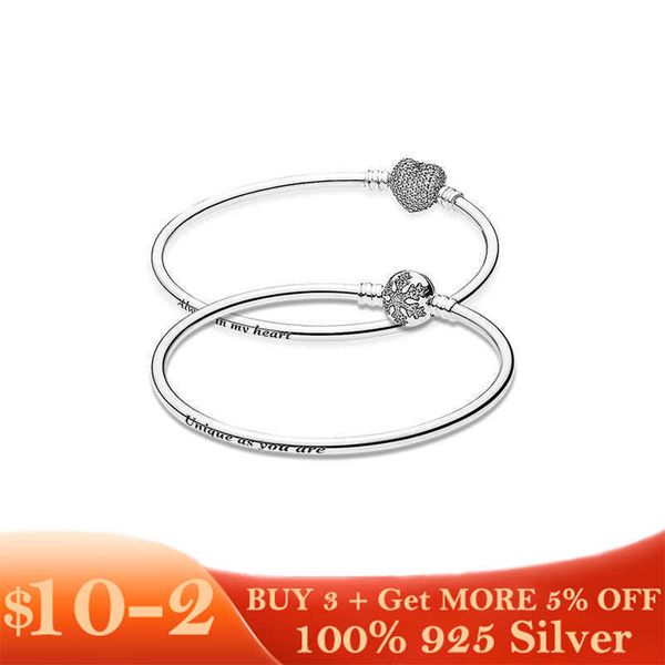 pulseira 925 sterling silver women's bracelet, zircon buckle, snowflake, heart, snake chain, jewelry, Golden;silver
pulseira 925 sterling silver women's bracelet, zircon buckle, snowflake, heart, snake chain, jewelry, Golden;silver