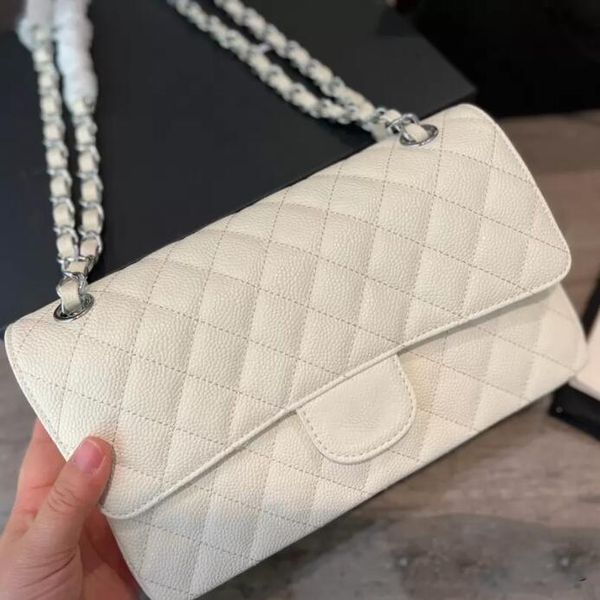 tz women's classic double flap cowhide caviar leather white bags silver metal hardware matelasse chain crossbody shoulder multi pochett
tz women's classic double flap cowhide caviar leather white bags silver metal hardware matelasse chain crossbody shoulder multi pochett