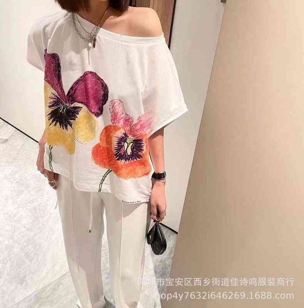 women's t-shirt mar fashion brand summer niche off the shoulder oil painting flower drawstring short sleeve t-shirt women 78yk, White
women's t-shirt mar fashion brand summer niche off the shoulder oil painting flower drawstring short sleeve t-shirt women 78yk, White