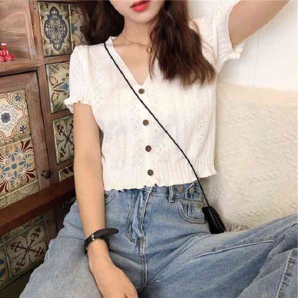 retro women knitted cropped sweater summer v neck short sleeve button slim korean knitwear cardigan tee wdc8405, White
retro women knitted cropped sweater summer v neck short sleeve button slim korean knitwear cardigan tee wdc8405, White