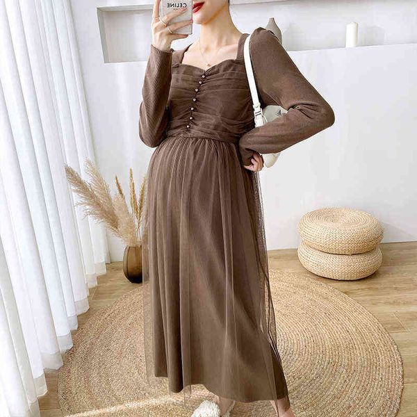 spring autumn fashion new style long sleeve pregnant women dress sweet pregnancy mesh dress v neck rich maternity dresses j220628, White
spring autumn fashion new style long sleeve pregnant women dress sweet pregnancy mesh dress v neck rich maternity dresses j220628, White