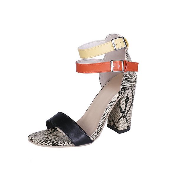 2022 summer new color blocking chunky heel sandals one word high heels women's shoes, Black
2022 summer new color blocking chunky heel sandals one word high heels women's shoes, Black