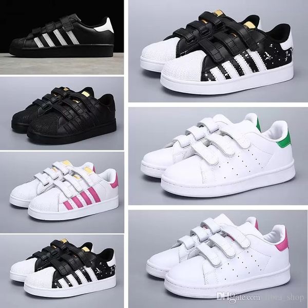 2018 brand shell head boy and girls sneakers superstar children kids shoes new stan shoes fashion smith sneakers leather sport running shoes, Black
2018 brand shell head boy and girls sneakers superstar children kids shoes new stan shoes fashion smith sneakers leather sport running shoes, Black