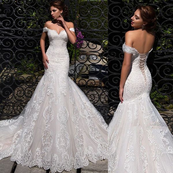 off shoulder mermaid wedding dress 2022 beach backless lace bride gown for women brush train fashion, White
off shoulder mermaid wedding dress 2022 beach backless lace bride gown for women brush train fashion, White