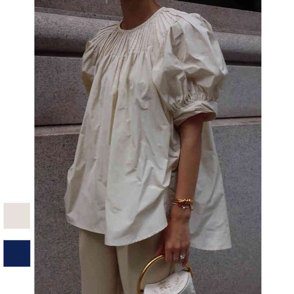 women's t-shirt machatt original niche crimp outline bubble sleeve shirt summer round neck short pxbm, White
women's t-shirt machatt original niche crimp outline bubble sleeve shirt summer round neck short pxbm, White