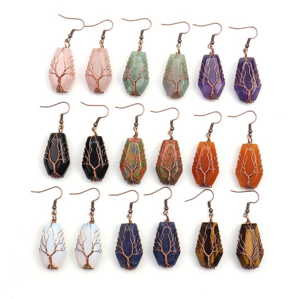 wire wrapped coffin fortune tree of life dangle earrings natural stone pink quartz healing crystal tiger eye earing women jewelry, Silver
wire wrapped coffin fortune tree of life dangle earrings natural stone pink quartz healing crystal tiger eye earing women jewelry, Silver