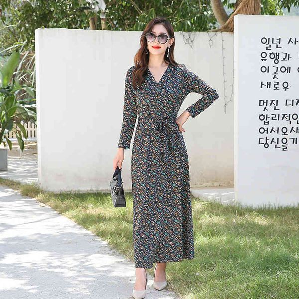 casual dresses spring and autumn french waist closing lace up floral dress long sleeve v wrap skirt women, Black;gray
casual dresses spring and autumn french waist closing lace up floral dress long sleeve v wrap skirt women, Black;gray