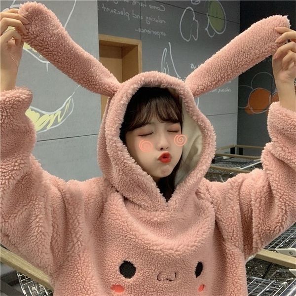 eachin women warm cute bunny hoodies grils long sleeve fashion lovely rabbit bag hooded female winter loose casual sweatshirts 201203, Black
eachin women warm cute bunny hoodies grils long sleeve fashion lovely rabbit bag hooded female winter loose casual sweatshirts 201203, Black