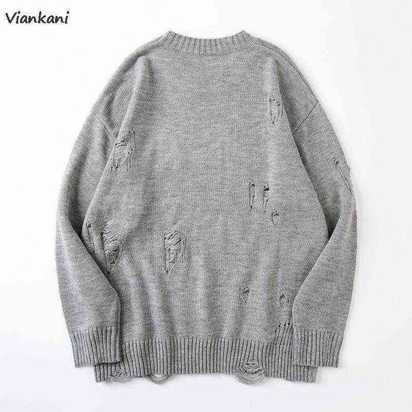 ripped hole sweaters men sweater autumn winter o-neck long sleeve sweaters women knitted sweater loose harajuku street sweaters t220730, White;black
ripped hole sweaters men sweater autumn winter o-neck long sleeve sweaters women knitted sweater loose harajuku street sweaters t220730, White;black
