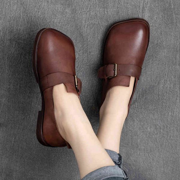 sandals national style cowhide square head flat bottom buckle low heel soft solid color heels in autumn 8gp2, Black
sandals national style cowhide square head flat bottom buckle low heel soft solid color heels in autumn 8gp2, Black
