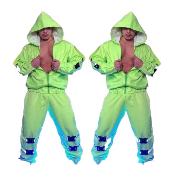 men's tracksuits fluorescent green tooling suit bar stage reflective hip hop rock dance costume hooded zipper loose jacket pants 2-piec, Gray
men's tracksuits fluorescent green tooling suit bar stage reflective hip hop rock dance costume hooded zipper loose jacket pants 2-piec, Gray