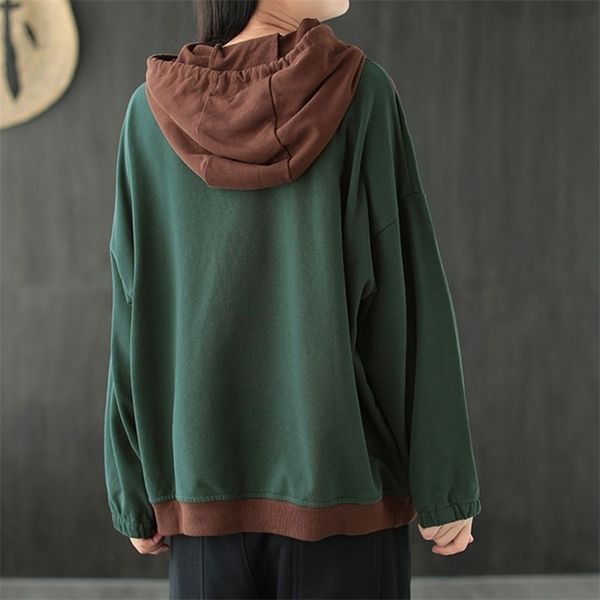 johnature autumn retro embroidery print long sleeve cotton hooded sweatshirts loose leisure all-match women sweatshirt 201203, Black
johnature autumn retro embroidery print long sleeve cotton hooded sweatshirts loose leisure all-match women sweatshirt 201203, Black
