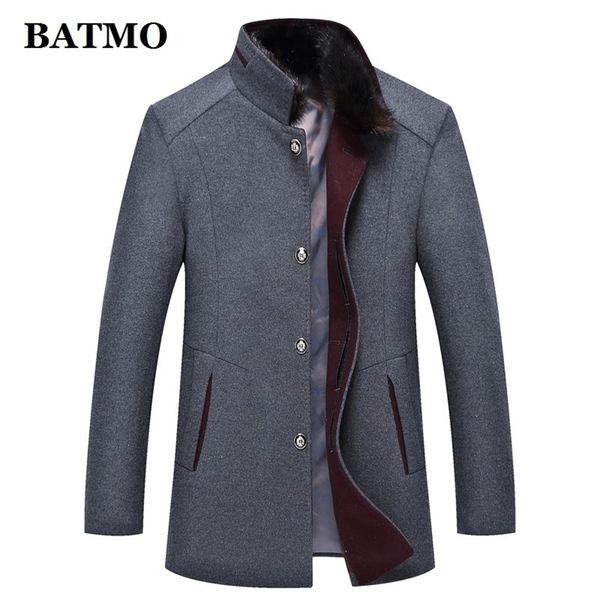 batmo arrival autumn winter wool fur collar casual trench coat men s jackets plus size m 1786 lj201110, Black
batmo arrival autumn winter wool fur collar casual trench coat men s jackets plus size m 1786 lj201110, Black