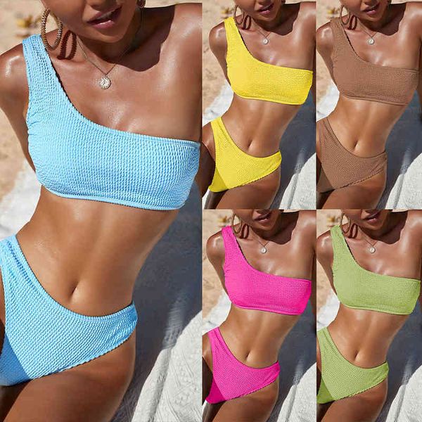 2022 solid snake cloth one shoulder high waist bikini swimsuit women, White;black
2022 solid snake cloth one shoulder high waist bikini swimsuit women, White;black