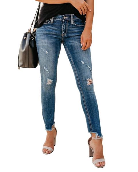 women's jeans hole pants high waist elastic slim pencil pants sally fashion thin design, Blue
women's jeans hole pants high waist elastic slim pencil pants sally fashion thin design, Blue