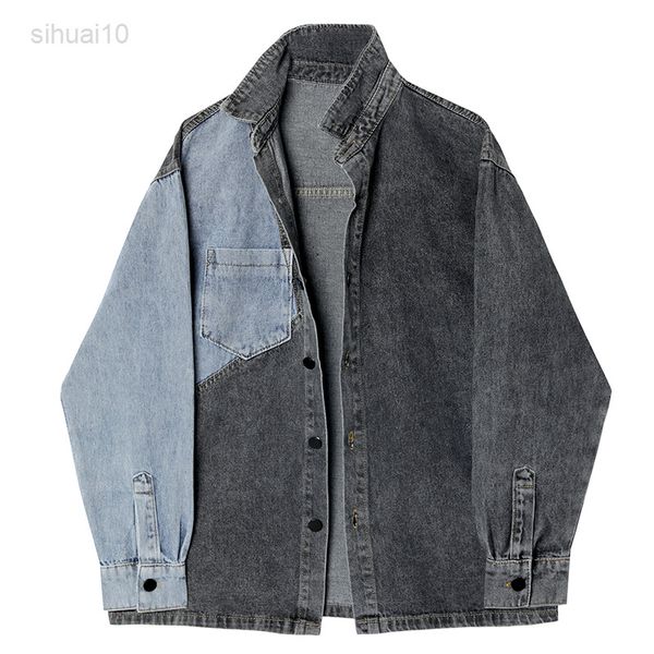patchwork denim jacket women loose long sleeves oversized casual female vest jacket spring autumn hong kong styor splice l220725, Black;brown
patchwork denim jacket women loose long sleeves oversized casual female vest jacket spring autumn hong kong styor splice l220725, Black;brown