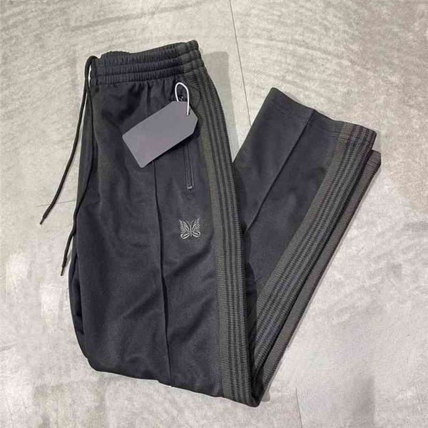 grey stripe needles pants men women high-quality embroidered butterfly needles sweatpants awge trousers t220803, Black
grey stripe needles pants men women high-quality embroidered butterfly needles sweatpants awge trousers t220803, Black