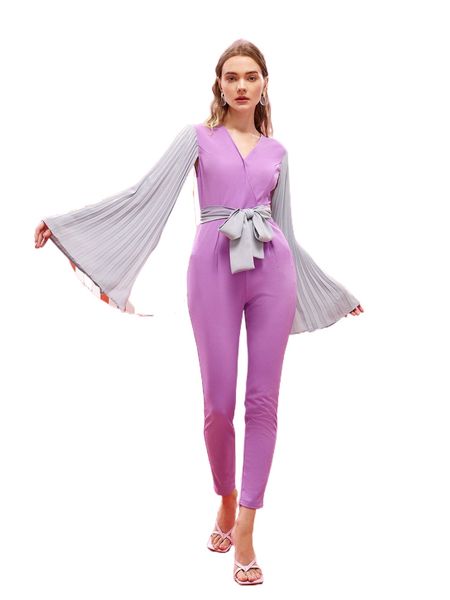x tania corgon knot waist pleated split sleeve zip back jumpsuit v111#, Black;white
x tania corgon knot waist pleated split sleeve zip back jumpsuit v111#, Black;white