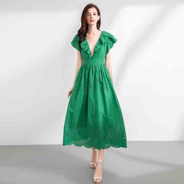 casual dresses spring women's dress v-neck wood ear edge stitching hollow out embroidery waist closing large hem, Black;gray
casual dresses spring women's dress v-neck wood ear edge stitching hollow out embroidery waist closing large hem, Black;gray