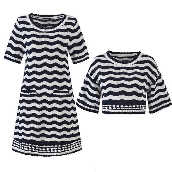 two piece dress french slim cut-out knitted dress women's summer round neck short sleeve contrast striped l6z3, White
two piece dress french slim cut-out knitted dress women's summer round neck short sleeve contrast striped l6z3, White