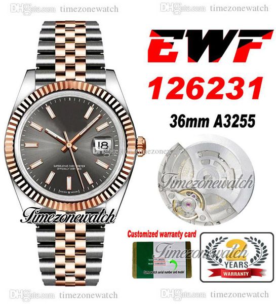 ewf 36 126233 a3235 automatic mens watch two tone rose gold gray stick dial 904l jubileesteel bracelet same serial card super edition timezo, Slivery;brown
ewf 36 126233 a3235 automatic mens watch two tone rose gold gray stick dial 904l jubileesteel bracelet same serial card super edition timezo, Slivery;brown