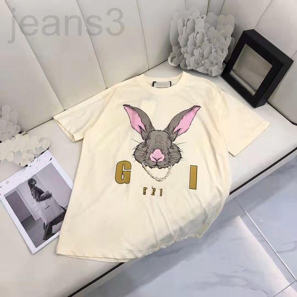 women's t-shirt designer chaopai g + 2022 spring and summer new heavy industry pearl rabbit print round neck short sleeve women's, White
women's t-shirt designer chaopai g + 2022 spring and summer new heavy industry pearl rabbit print round neck short sleeve women's, White