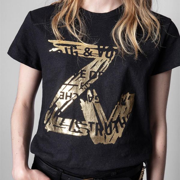 women's t-shirt arrvial woman tshirts zv fashion spring summer stamping printing for women zadig voltaire, White
women's t-shirt arrvial woman tshirts zv fashion spring summer stamping printing for women zadig voltaire, White