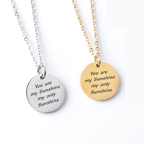 stainless steel pendant necklace fashion chain necklaces 18mm round quote you are my sunshine jewelry women gifs fashion trendy jewellery, Silver
stainless steel pendant necklace fashion chain necklaces 18mm round quote you are my sunshine jewelry women gifs fashion trendy jewellery, Silver