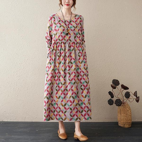 print floral long sleeve spring dress cotton linen vintage office lady work women casual autumn, Black;gray
print floral long sleeve spring dress cotton linen vintage office lady work women casual autumn, Black;gray