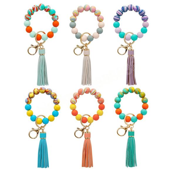 colorful silicone bead bracelet keychains leather tassel wristband women diy fashion key chain wristlet bangles holder wrist ring jewelry, Silver
colorful silicone bead bracelet keychains leather tassel wristband women diy fashion key chain wristlet bangles holder wrist ring jewelry, Silver