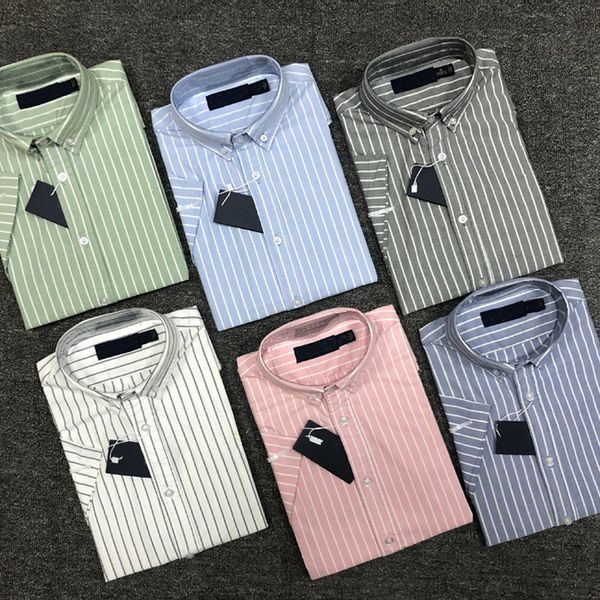 men's casual shirts short sleeved summer oxford cotton trim business youth stripe short shirt, White;black
men's casual shirts short sleeved summer oxford cotton trim business youth stripe short shirt, White;black